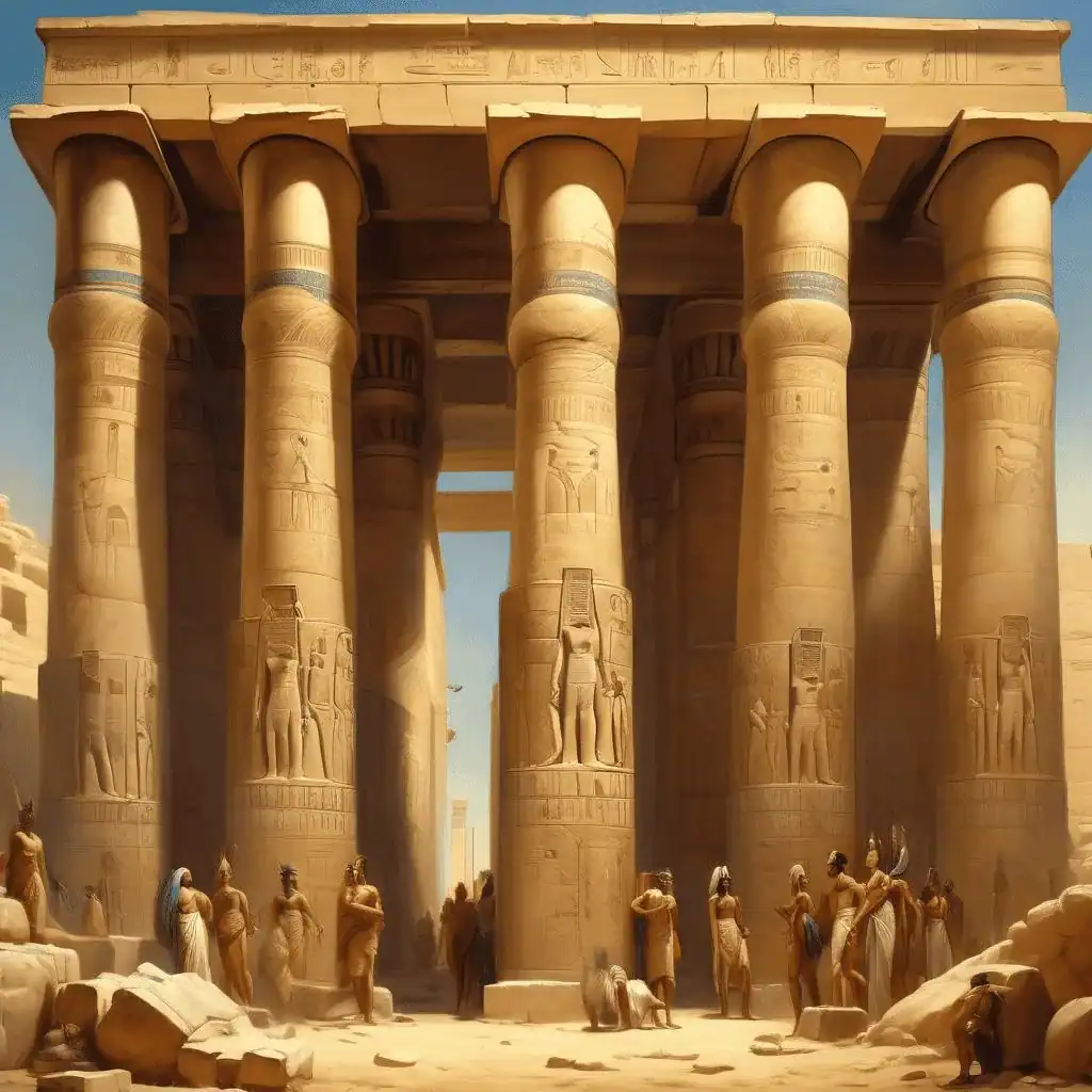 Architecture : colonne du Ramesseum (Thèbes) – Émile Prisse d’Avennes